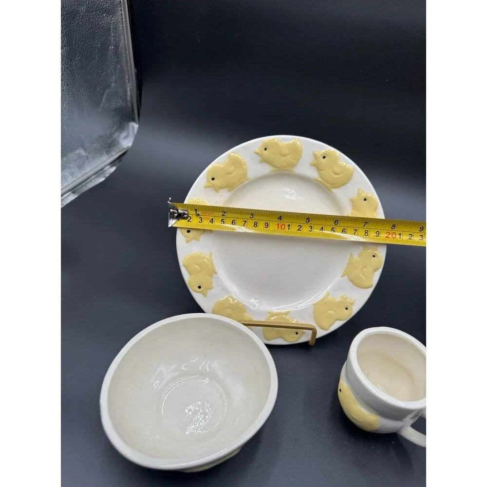 Vintage Goebel Lil Chicks Children's Eating Feeding Set Cup Plate and Bowl